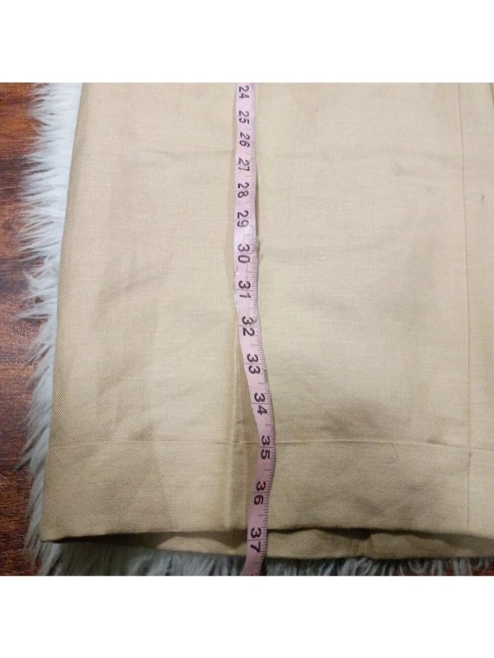Lauren Ralph Lauren Beige Linen-Blend Wide-Leg Cropped Pants Size 12 - Picture 8 of 14